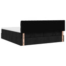 osmannisk sengeramme med madrasser 200x200 cm stof sort