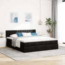 osmannisk sengeramme med madrasser 200x200 cm stof sort