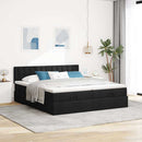 osmannisk sengeramme med madrasser 180x200 cm stof sort