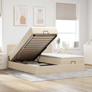 osmannisk sengeramme med madrasser 180x200 cm stof cremefarvet