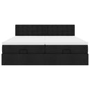 osmannisk sengeramme med madrasser 200x200 cm stof sort