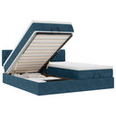 osmannisk sengeramme med madrasser 180x200 cm fløjl mørkeblå