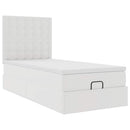 osmannisk seng med madras 90x190 cm kunstlæder hvid