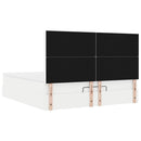 osmannisk sengeramme med madrasser 200x200 cm kunstlæder hvid