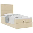 osmannisk sengeramme med madras 80x200 cm stof cremefarvet