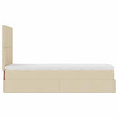 osmannisk sengeramme med madras 90x190 cm stof cremefarvet