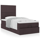 ottoman seng med madras 90x200 cm stof mørkebrun