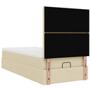 ottoman seng med madras 90x200 cm stof cremefarvet