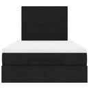 osmannisk sengeramme med madras 120x190 cm stof sort