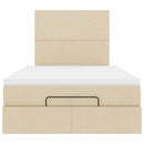 osmannisk sengeramme med madras 120x190 cm stof cremefarvet