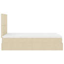 osmannisk sengeramme med madras 120x190 cm stof cremefarvet