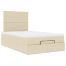 osmannisk sengeramme med madras 120x200 cm stof cremefarvet