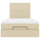 osmannisk sengeramme med madras 120x200 cm stof cremefarvet