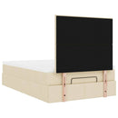 osmannisk sengeramme med madras 120x200 cm stof cremefarvet