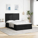 osmannisk sengeramme med madras 140x190 cm stof sort