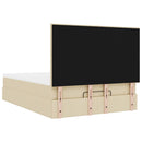 osmannisk sengeramme med madras 140x190 cm stof cremefarvet