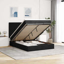osmannisk sengeramme med madras 140x200 cm stof sort