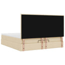 osmannisk sengeramme med madras 160x200 cm stof cremefarvet