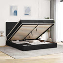 osmannisk sengeramme med madras 180x200 cm stof sort
