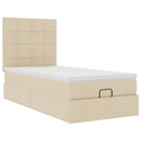 osmannisk sengeramme med madras 80x200 cm stof cremefarvet