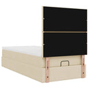 osmannisk sengeramme med madras 80x200 cm stof cremefarvet