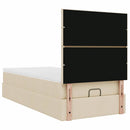 osmannisk sengeramme med madras 90x190 cm stof cremefarvet