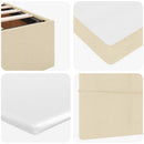 ottoman seng med madras 100x200 cm stof cremefarvet