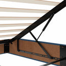 osmannisk sengeramme med madras 120x190 cm stof blå
