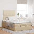 osmannisk sengeramme med madras 120x200 cm stof cremefarvet