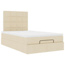 osmannisk sengeramme med madras 120x200 cm stof cremefarvet