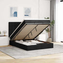 osmannisk sengeramme med madras 140x190 cm stof sort