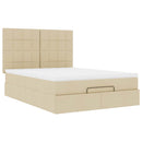osmannisk sengeramme med madras 140x190 cm stof cremefarvet