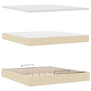 osmannisk sengeramme med madras 160x200 cm stof cremefarvet