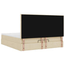 osmannisk sengeramme med madras 160x200 cm stof cremefarvet