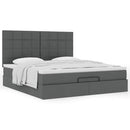 osmannisk sengeramme med madras 180x200 cm stof mørkegrå