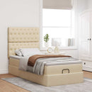 osmannisk sengeramme med madras 80x200 cm stof cremefarvet