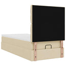 osmannisk sengeramme med madras 80x200 cm stof cremefarvet