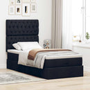 osmannisk sengeramme med madras 90x190 cm stof sort
