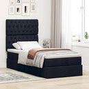 ottoman seng med madras 100x200 cm stof sort