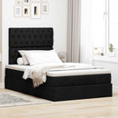 osmannisk sengeramme med madras 120x200 cm stof sort
