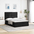 osmannisk sengeramme med madras 140x190 cm stof sort