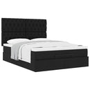 osmannisk sengeramme med madras 140x190 cm stof sort