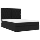 osmannisk sengeramme med madras 140x190 cm stof sort