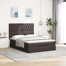osmannisk sengeramme med madras 140x190 cm stof mørkebrun
