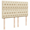 osmannisk sengeramme med madras 140x190 cm stof cremefarvet