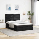 osmannisk sengeramme med madras 140x200 cm stof sort