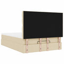 osmannisk sengeramme med madras 140x200 cm stof cremefarvet
