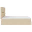 osmannisk sengeramme med madras 160x200 cm stof cremefarvet