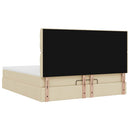 osmannisk sengeramme med madras 160x200 cm stof cremefarvet