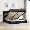 osmannisk sengeramme med madras 180x200 cm stof sort